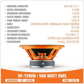 SP-12MM / 500W RMS