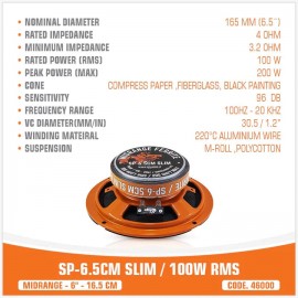 SP-6.5CM SLIM / 100W RMS