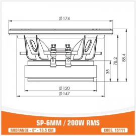 SP-6MM / 200W RMS
