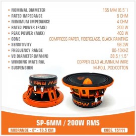 SP-6MM / 200W RMS