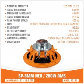 SP-6MM NEO / 200W RMS