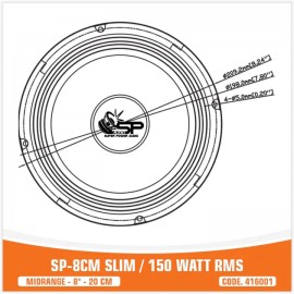 SP-8CM SLIM / 150W RMS