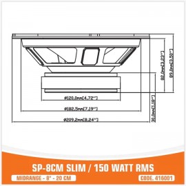 SP-8CM SLIM / 150W RMS
