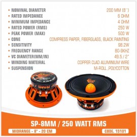 SP-8MM / 250W RMS