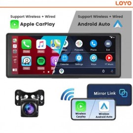 Беспроводной автодисплей 2k C109 10.26" AndroidAuto/CarPlay, DVR, 2camere, WIFI, Bluetooth, FM