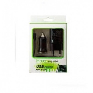 АЗУ+СЗУ 3 in 1 HTC 5V 1500mAh + micro кабель