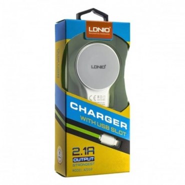 LDNIO DL-AC63 (2USB 2.4A) с кабелем iPhone 5 (High Copy)