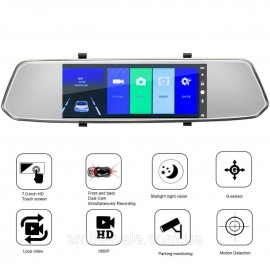 Зеркала с видеорегистратор L1029 / 2 кам. (7,0")