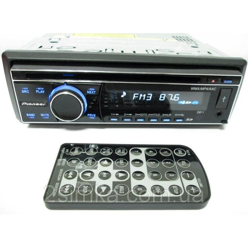 Pioneer D811 DVD магнитола + USB+SD+AUX+FM (4x50W)