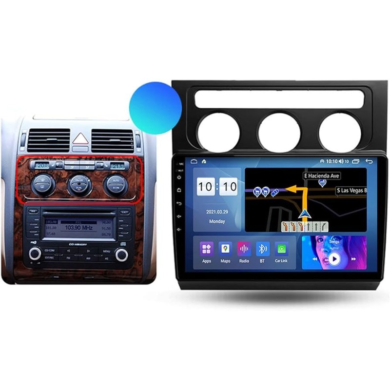 Штатная магнитола 22-1588: 10.1-inch для VOLKSWAGEN TOURAN 2010-2015 - A7