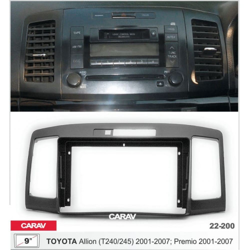 Штатная магнитола 22-200: 9-inch для TOYOTA ALLION (T240/245), PREMIO 2001-2007 - Q8