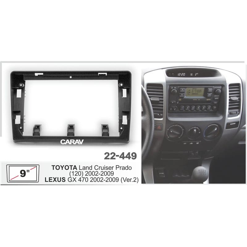 Штатная магнитола 22-449: 9-inch для TOYOTA LAND CRUISER PRADO (120) 2002-2009 - N10Pro