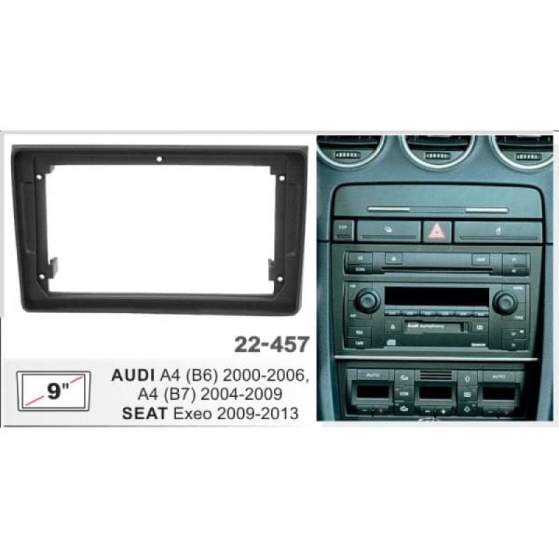 Штатная магнитола 22-457: 9-inch для AUDI A4 (B6) 2000-2006, A4 (B7) 2004-2009 - A18