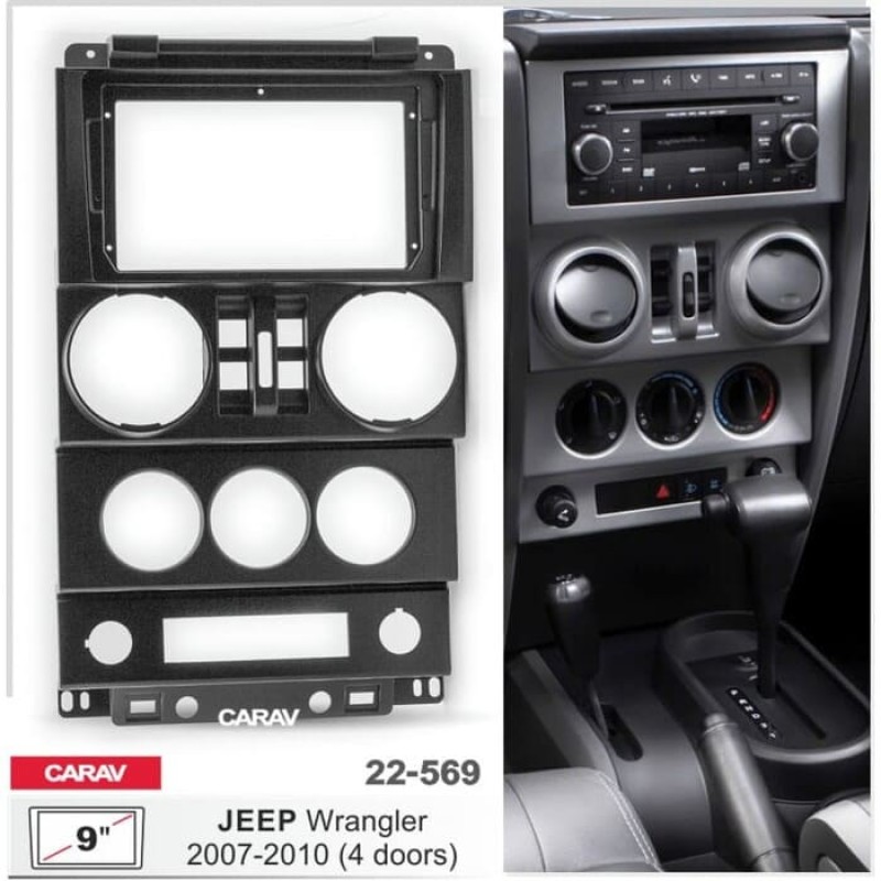 Штатная магнитола 22-569: 9-inch для JEEP WRANGLER 2007-2010 - N10Pro
