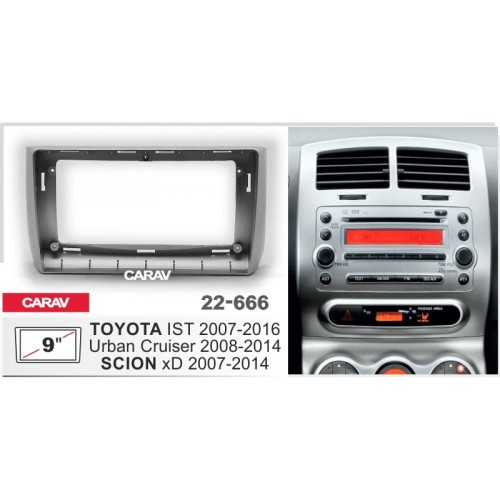 Штатная магнитола 22-666: 9-inch для TOYOTA IST 2007-2016, URBAN CRUISER 2008-2014 - G9