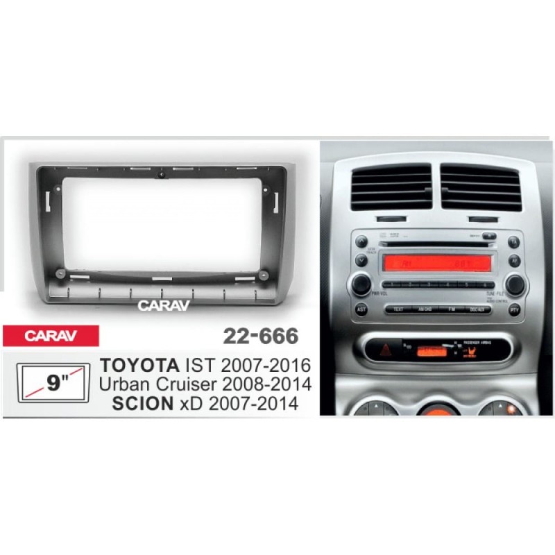 Штатная магнитола 22-666: 9-inch для TOYOTA IST 2007-2016, URBAN CRUISER 2008-2014 - G9