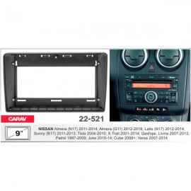 NISSAN ALMERA, LATIO, SUNNY, TIIDA, QASHQAI, LIVINA, PATROL, JUKE, VERSA CARAV 22-521 9-INCH